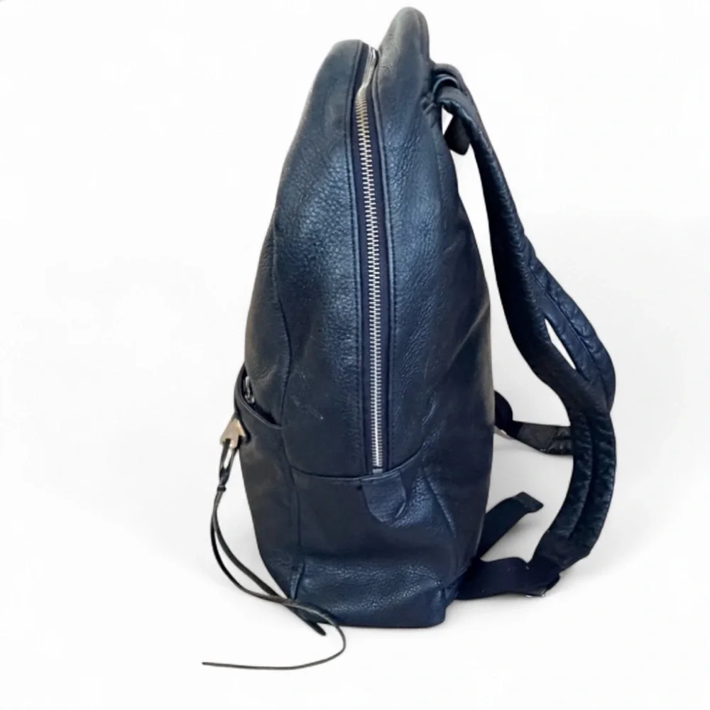 Rebecca Minkoff Julian Black Pebbled Leather Backpack Designer Large Preppy Goth